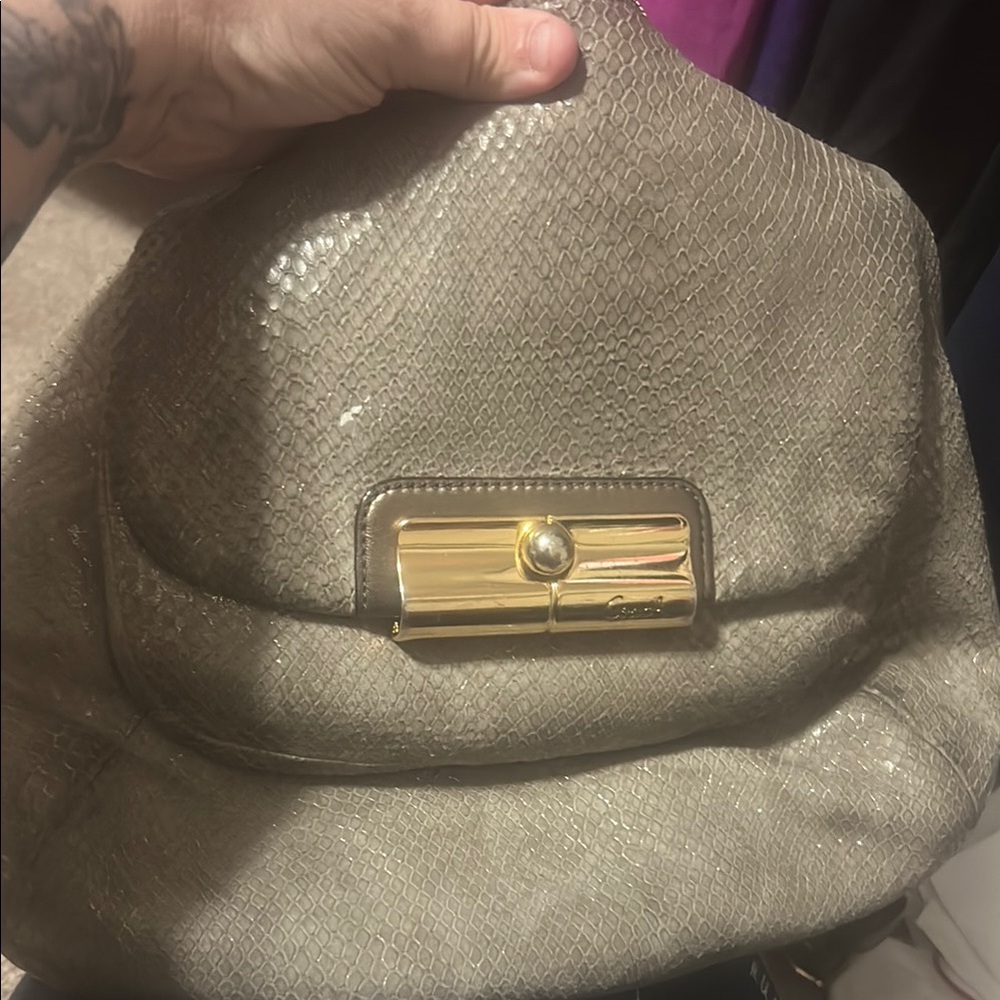 Elegant Gold and Tan Designer Women's Bag